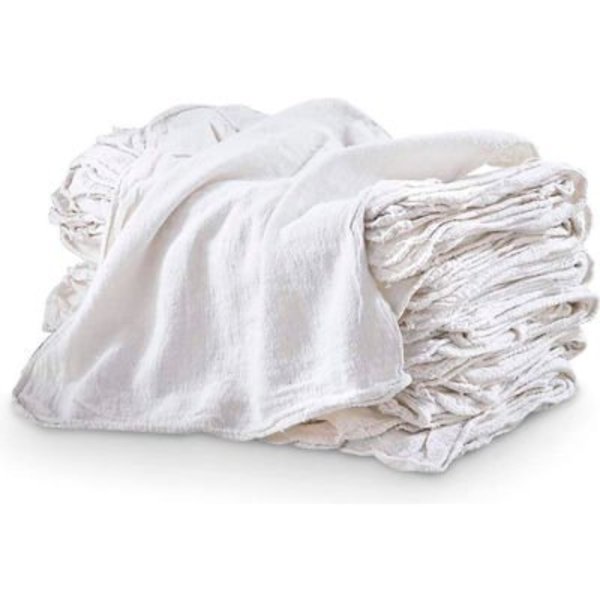 R & R Textile Mills Inc Pro-Clean Basics Sanitized Anti-Bacterial Woven Wiping Cloth Rags, White, 10 lbs. - 99822 99822